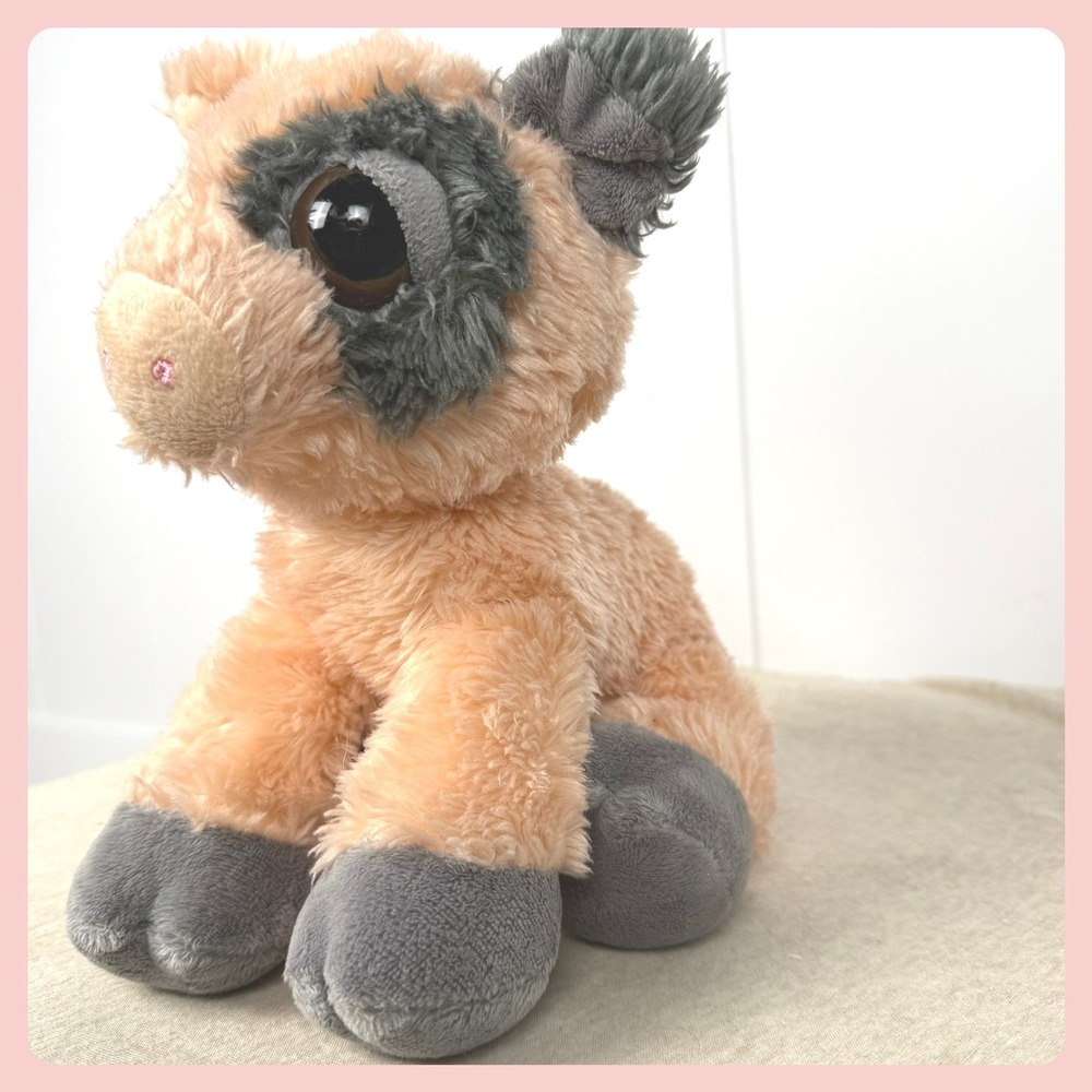 Aurora Plush Cow Stuffed Animal Peach Gray Big Eyes Spotted EUC‎ Collectible Toy - Picture 3 of 6